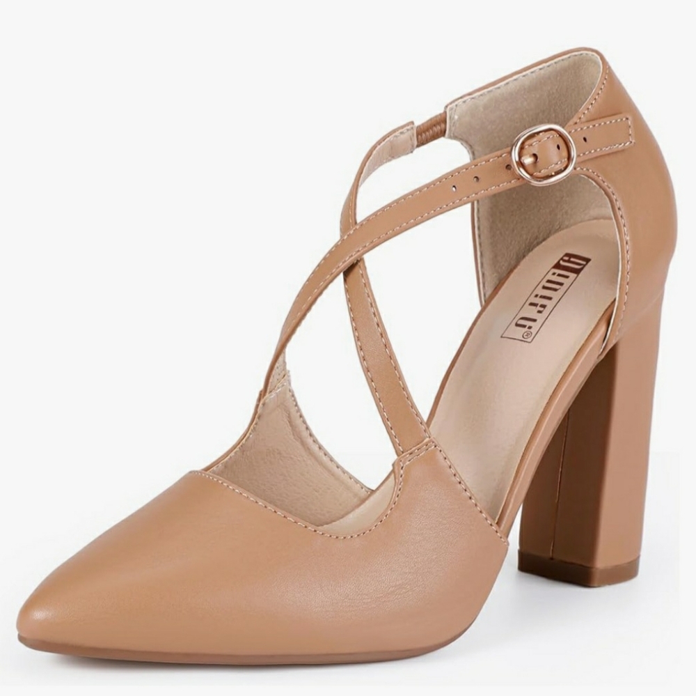 IDIFU IN4 CHUNKY NUDE HIGH HEEL PUMPS
